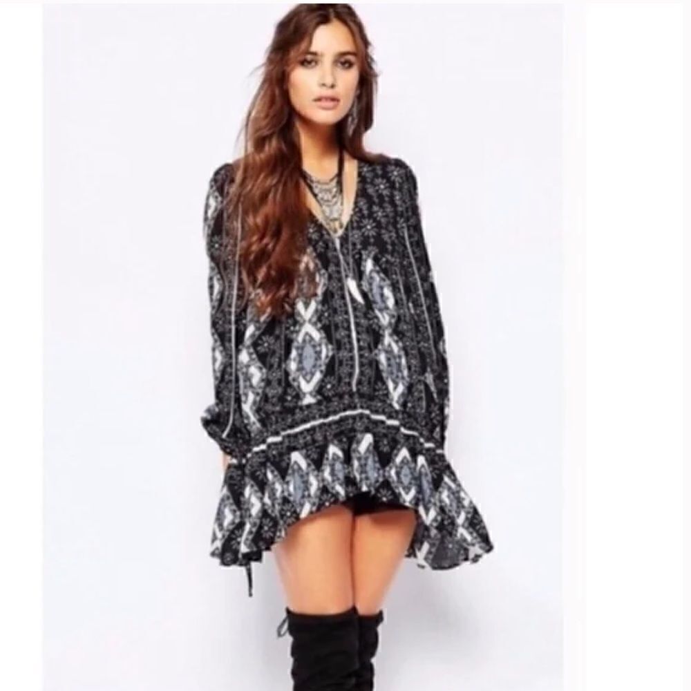 Free People Down by the Bay Tunic Bohemian Top